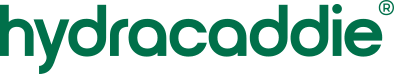 Hydracaddie logo in green on a clear background with registered trademark symbol.